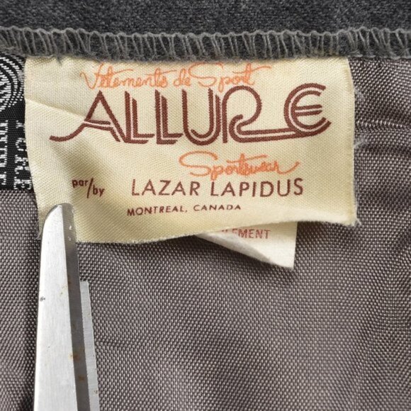 Vintage Allure Wool Grey  Midi Skirt Pencil Front Slit Size Medium - Picture 6 of 10